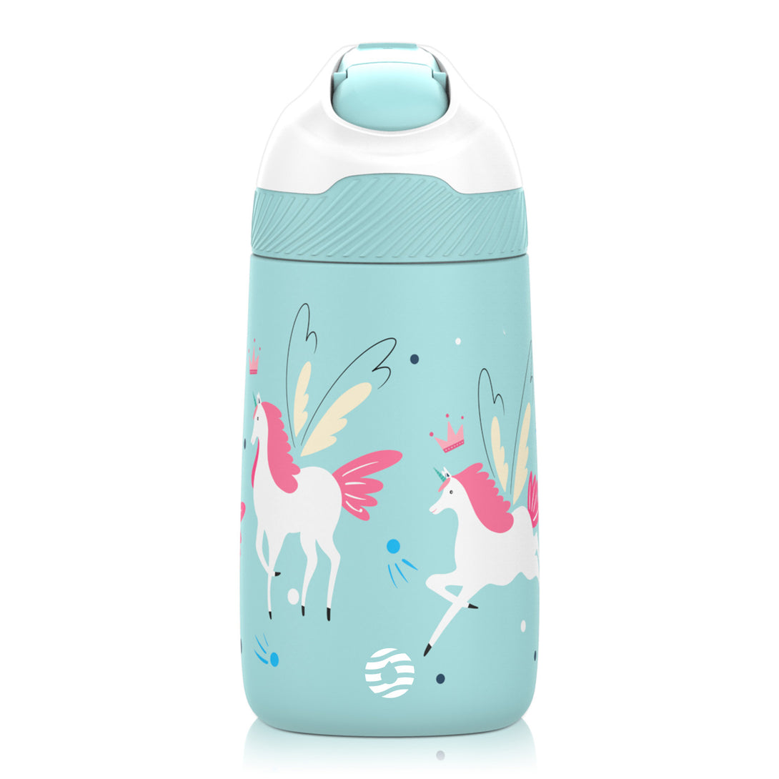 kids stainless steel water bottle light blue